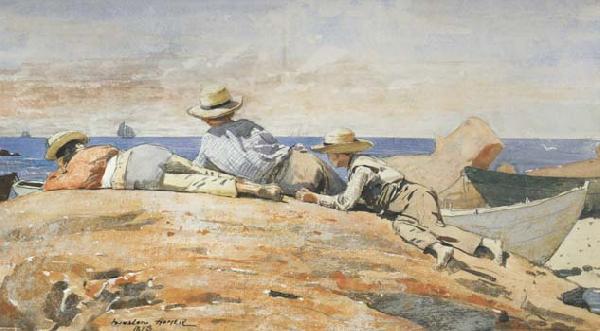 Winslow Homer Three Boys on the Shore (mk44) Norge oil painting art